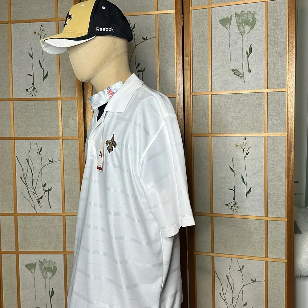 NWT Men's New Orleans Saints Antigua White Tunnel Polo Size XL - Picture 7 of 13